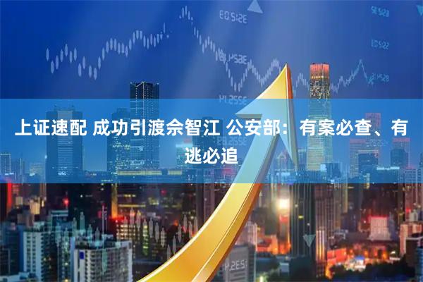 上证速配 成功引渡佘智江 公安部：有案必查、有逃必追